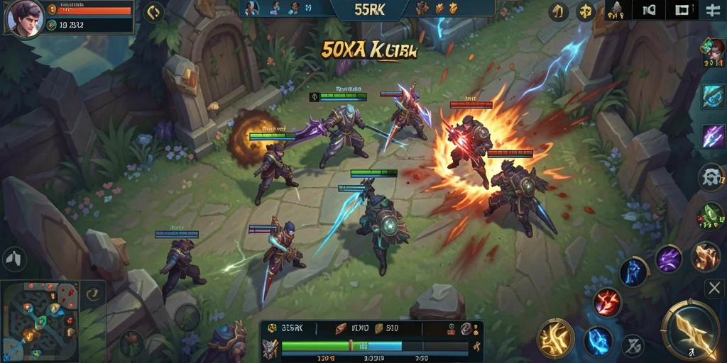 Tangkapan layar gameplay 55RK yang menampilkan aksi seru di arena.