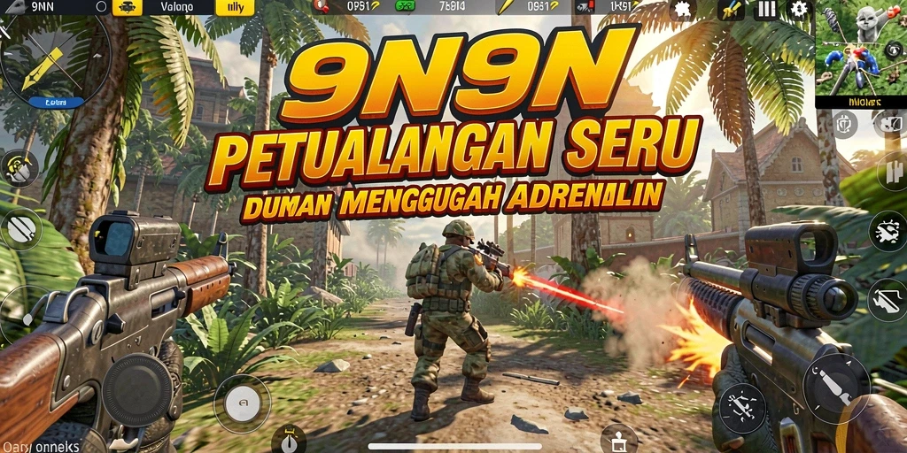 Screenshot menunjukkan momen aksi intens dalam permainan TPS 9N9N.