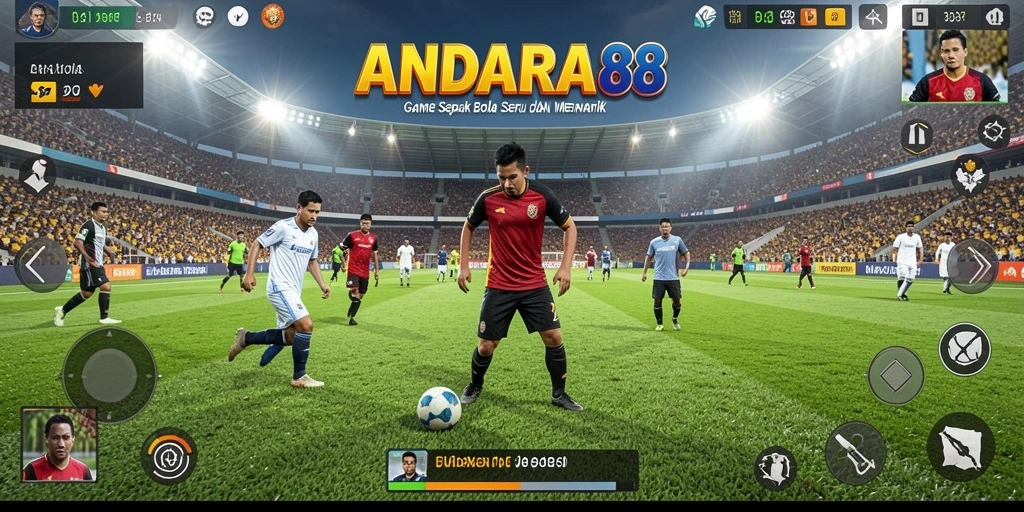 Tangkapan layar yang menampilkan aksi seru di lapangan sepak bola.