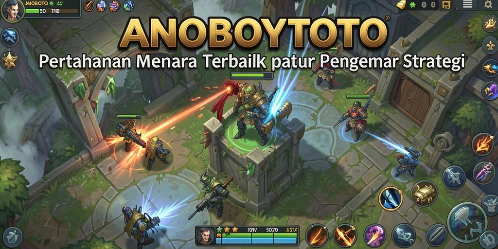 Screenshot gameplay <strong>ANOBOYTOTO</strong> menampilkan aksi menara pertahanan yang mendebarkan.