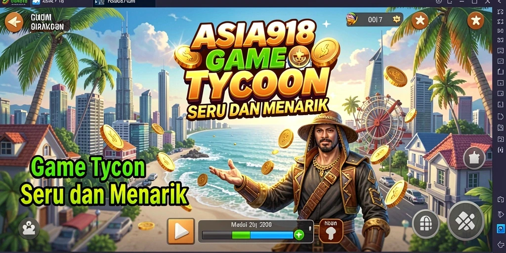 Tampilan layar permainan ASIA918 dengan elemen Tycoon yang menarik.
