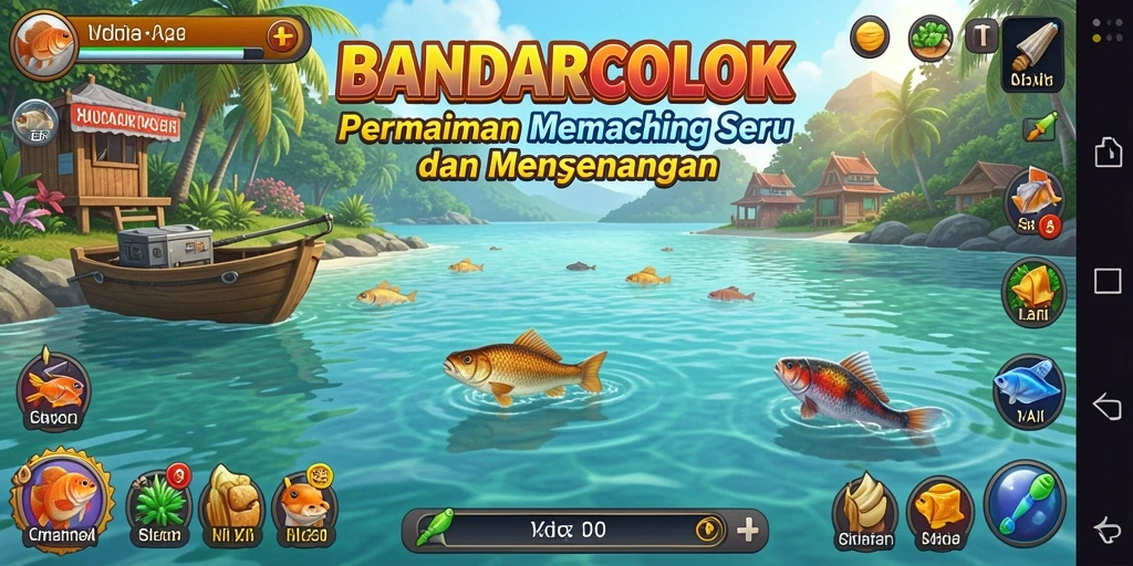 Tampilan gameplay BANDARCOLOK saat memancing yang seru.
