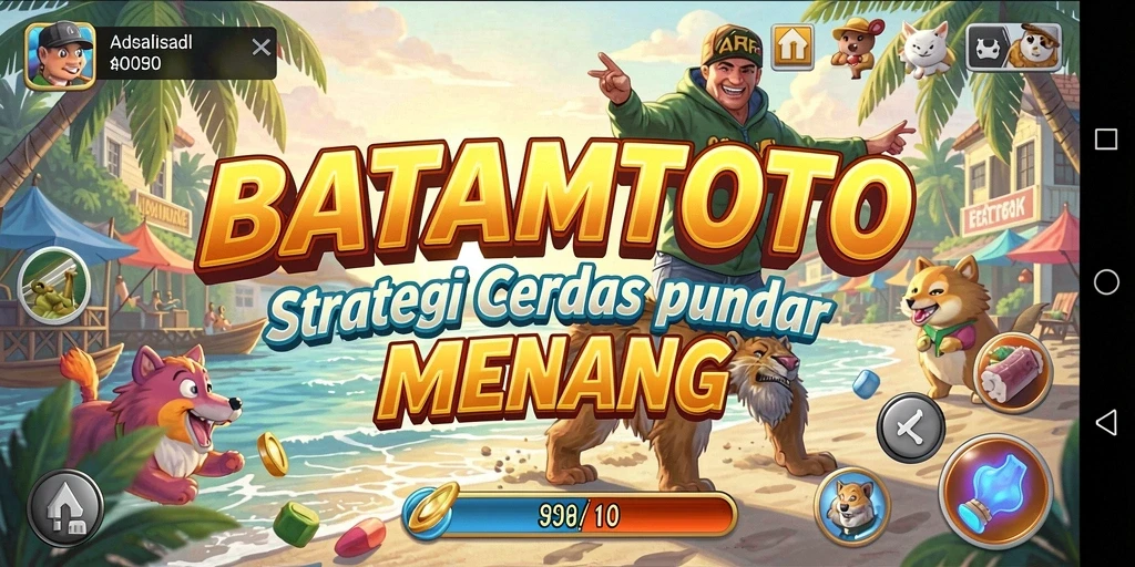 Screenshot menunjukkan karakter dan aksi strategi di dalam game BATAMTOTO.