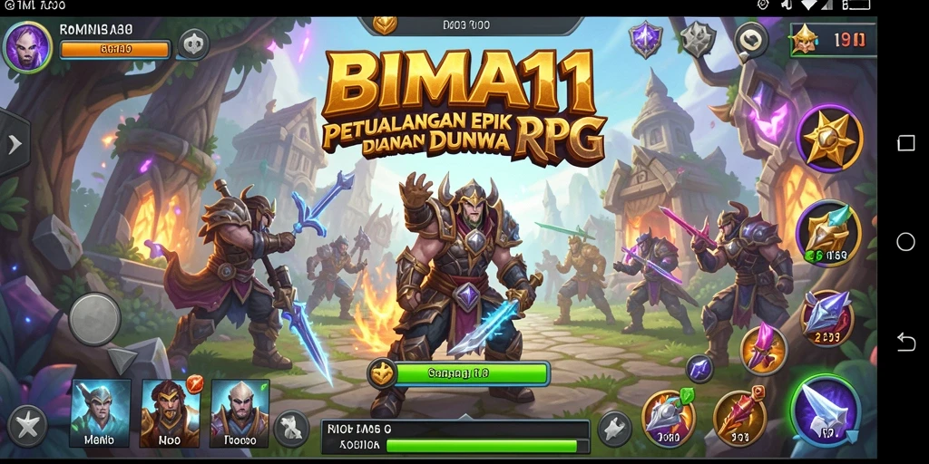 Tangkapan layar utama menunjukkan aksi seru dari gameplay RPG.