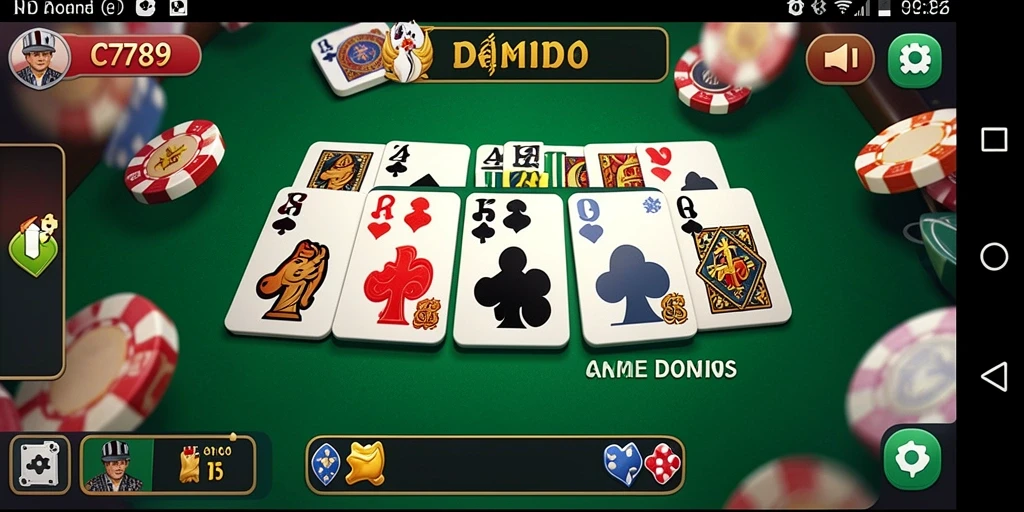 Tampilan utama permainan C789 yang menampilkan aksi seru Domino.