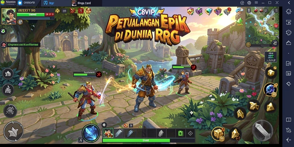Screenshot C8VIP menampilkan pertempuran epik dan karakter yang memukau.