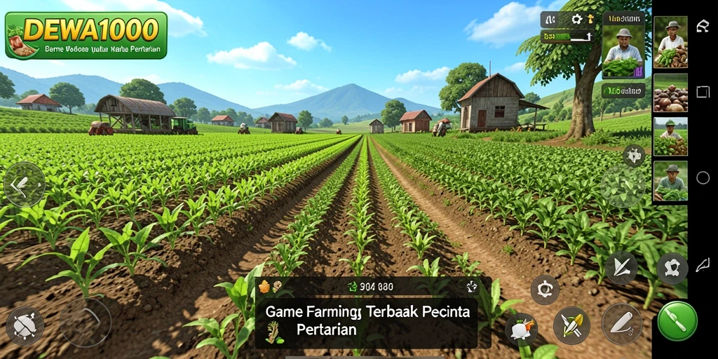 Tampilan gameplay menarik di DEWA1000 saat berkebun dan merawat hewan.