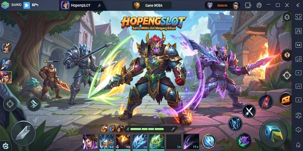 Tampilan gameplay seru dalam HOPENGSLOT yang menampilkan aksi pertempuran tim.