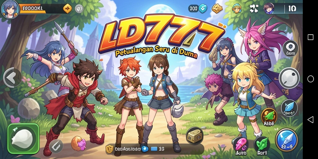 Screenshot gameplay ID777 menampilkan pertarungan karakter Anime yang epik.