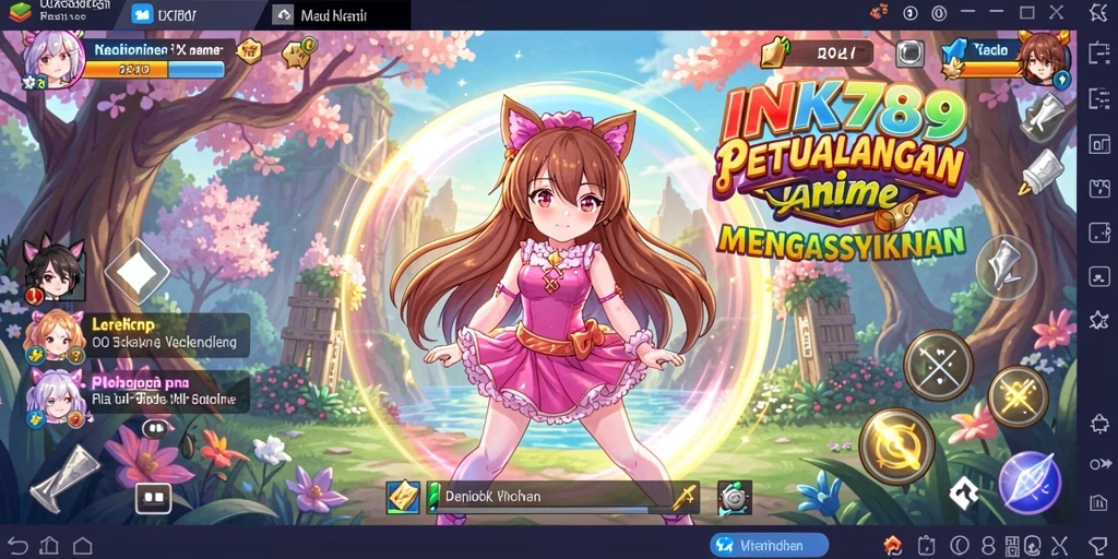 Tangkapan layar utama INK789 menampilkan aksi seru dalam dunia anime.