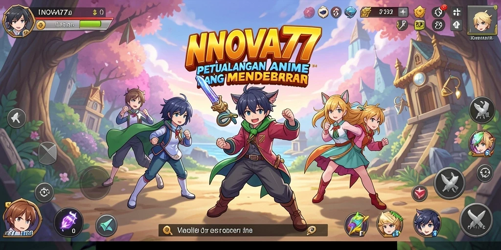 Tangkapan layar gameplay INOVA77 menampilkan aksi seru karakter anime.