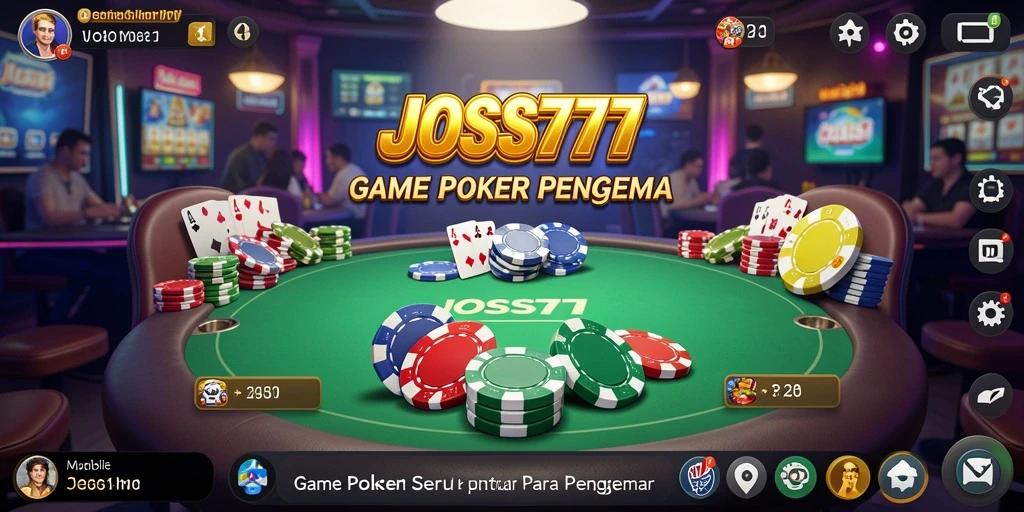 Tampilan gameplay seru dalam JOSS777 saat bermain poker.