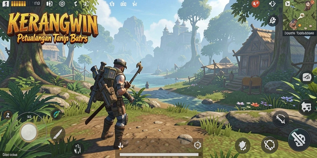 Tampilan gameplay <strong>KERANGWIN</strong> yang memukau di dunia terbuka.