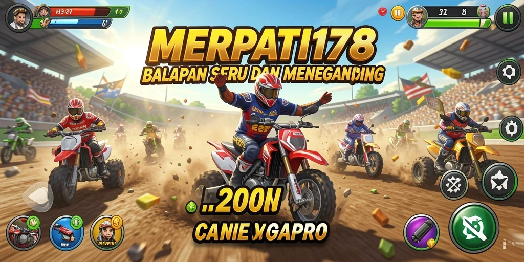Tampilan aksi balap seru di MERPATI178 dengan kendaraan cepat.