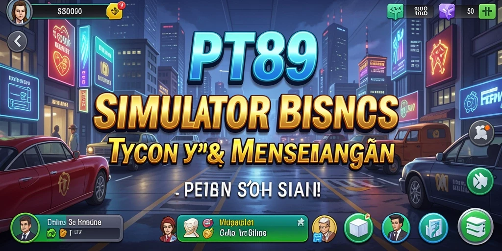 Tampilan gameplay PT89 yang seru dan mendidik tentang bisnis.
