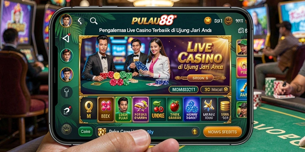 Tampilan gameplay PULAU88 yang mengesankan dengan dealer langsung dan interaksi real-time.