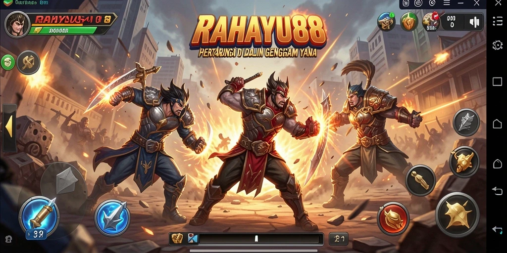 Tampilan aksi seru gameplay Fighting RAHAYU88.