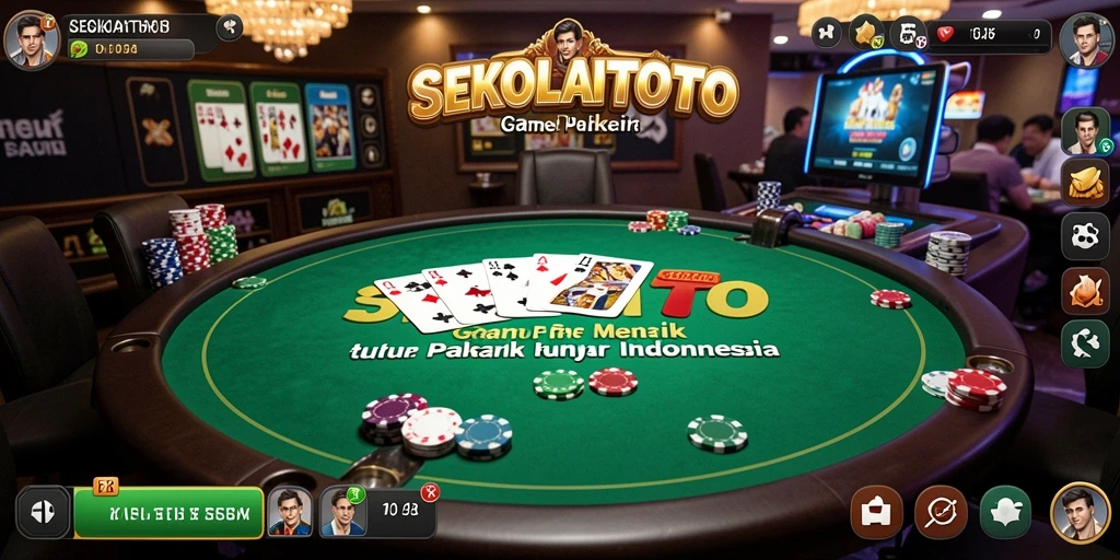 Tampilan gameplay Poker yang mendebarkan di SEKOLAHTOTO.