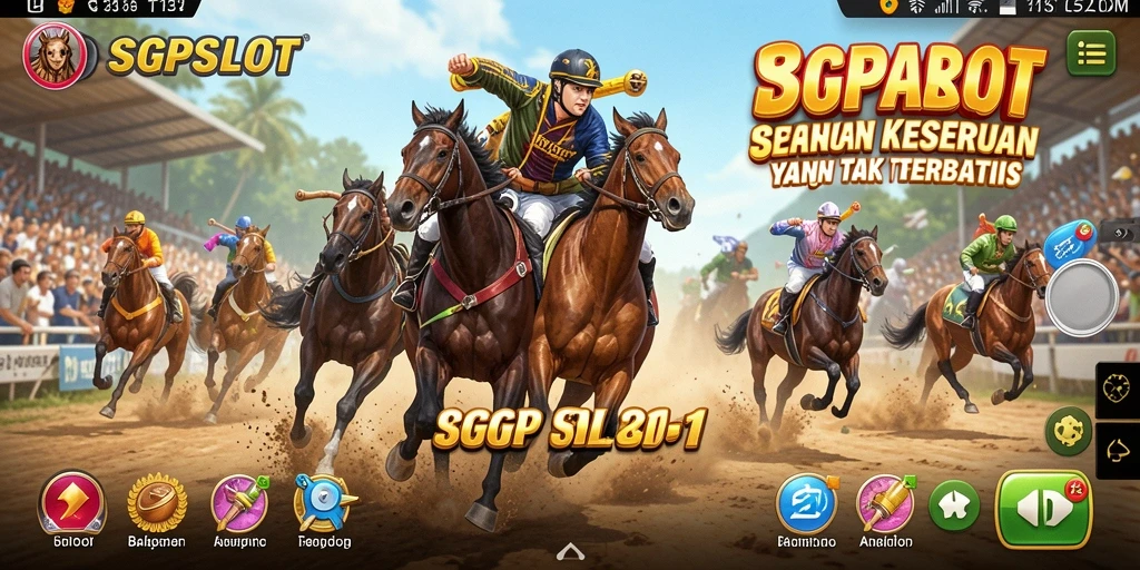 Tampilan menegangkan dari gameplay balapan SGPSLOT yang seru.