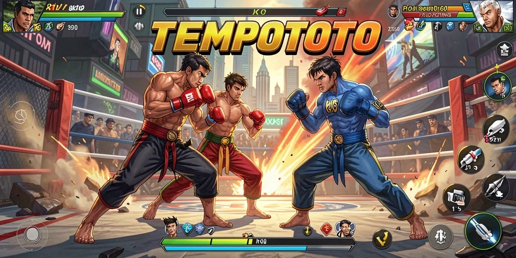 Gameplay TEMPOTOTO yang menegangkan dan penuh aksi.