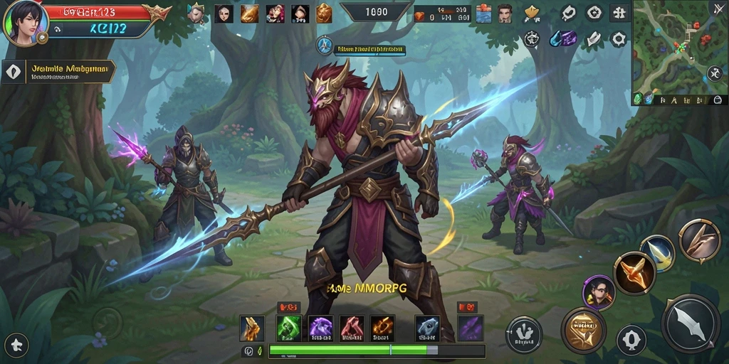 Screenshot gameplay TGER123 yang menunjukkan pertempuran seru di dunia MMORPG.