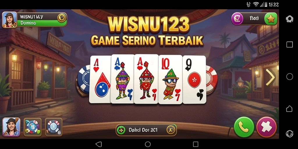 Screenshot gameplay seru saat bermain Domino di WISNU123.